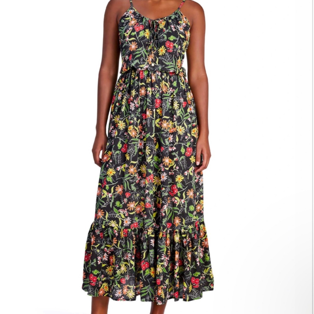 kate spade Black Floral Maxi Swim Coverup